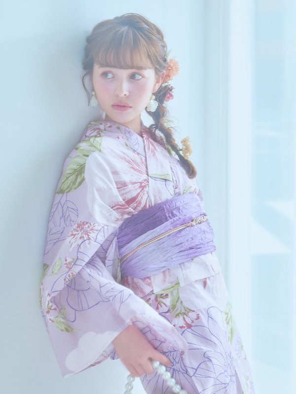 画像7: 【即日発送】ニュアンス朝顔ピンク浴衣【浴衣３点セット 浴衣/帯/下駄】[YMT]