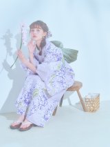 【即日発送】くすみパープル藤の花浴衣 siwa-g206kj / Yhimo-IV / Yheko-WH / YC-A90-4wk-MauvePL / YG01Pkj/ [OF03]