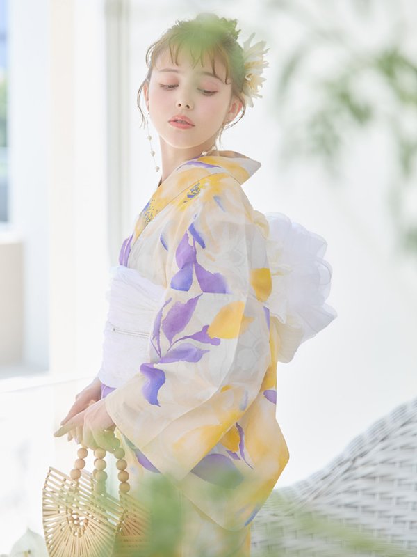 画像10: 【即日発送】鮮やか×大柄フラワー浴衣【浴衣３点セット 浴衣/帯/下駄】[YMT]