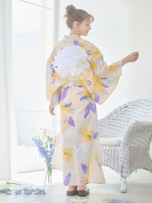 画像21: 【即日発送】鮮やか×大柄フラワー浴衣【浴衣３点セット 浴衣/帯/下駄】[YMT]