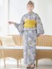 画像4: 【即日発送】グレー×フラワー浴衣 OBI-siwa-202-ok-14-MUS / HIMO-902-kj-2-MUS / HEKO-800-sb-6-YEBE / YA-80-kn-W / YA-1081-kj-IV / GETA-02-ok-2-IV / [YMT]
