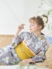 画像8: 【即日発送】グレー×フラワー浴衣 OBI-siwa-202-ok-14-MUS / HIMO-902-kj-2-MUS / HEKO-800-sb-6-YEBE / YA-80-kn-W / YA-1081-kj-IV / GETA-02-ok-2-IV / [YMT]