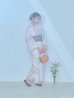 画像18: 【即日発送】ホワイトベージュ紫陽花浴衣 OBI-siwa-202-ok-8-GY / HIMO-900-yn-5-IV / HEKO-800-sb-5-WH / YA-1024-wk-BE / GETA-02-ok-2-IV/ [YMT]