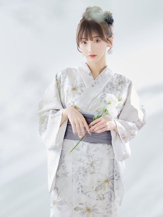 ニュアンスフラワーグレージュ浴衣