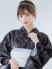 画像18: 【即日発送】ブラック×線画フラワー浴衣【浴衣３点セット 浴衣/帯/下駄】OBI-siwa-202-ok-6-W / HIMO-900-yn-5-IV / HEKO-800-sb-5-WH / YA-1079-kj-8-W / GETA-03-ok-2-P [YMT]