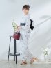 画像10: 【即日発送】ホワイト×線画フラワー浴衣【浴衣３点セット 浴衣/帯/下駄】OBI-siwa-202-ok-11-B / HIMO-900-yn-1-B / HEKO-800-sb-5-WH / YA-73-kn-GY / GETA-03-ok-2-P[YMT]