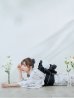 画像11: 【即日発送】ホワイト×線画フラワー浴衣【浴衣３点セット 浴衣/帯/下駄】OBI-siwa-202-ok-11-B / HIMO-900-yn-1-B / HEKO-800-sb-5-WH / YA-73-kn-GY / GETA-03-ok-2-P[YMT]