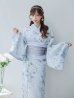画像3: 【即日発送】クラシカルローズブルー浴衣【浴衣３点セット 浴衣/帯/下駄】OBI-g-500-kj-8-GY / HIMO-900-yn-5-IV / HEKO-800-sb-5-WH / YA-1079-kj-6-W / YA-1017-am-W / GETA-03-ok-2-P [YMT]