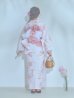 画像20: 【即日発送】水彩ピンクフラワー浴衣【浴衣３点セット 浴衣/帯/下駄】OBI-siwa-200-kj-8-P / HIMO-907-wk-W/ HEKO-800-sb-5-WH / YA-1024-wk-P / GETA-02-ok-5-P/ [YMT]