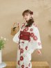 画像15: 【即日発送】レッドフラワーモダン浴衣【浴衣３点セット 浴衣/帯/下駄】OBI-siwa-200-kj-10-TRC / HIMO-902-kj-3-TRC / HEKO-800-sb-5-WH / YA-1026-kn-R / GETA-02-ok-8-RoseP/ [YMT]