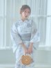 画像5: 【即日発送！】ホワイト×アイシーフラワー浴衣 OBI-siwa-202-ok-8-GY / HIMO-900-yn-4-GYxGY / HEKO-800-sb-5-WH / YA-1027-wk-IV / GETA-02-ok-4-MOC/ [YMT]