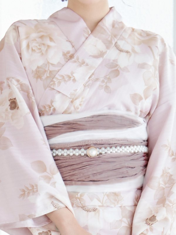 画像21: 【即日発送】ピンクベージュ×ホワイトローズ浴衣 【浴衣３点セット 浴衣/帯/下駄】[YMT]