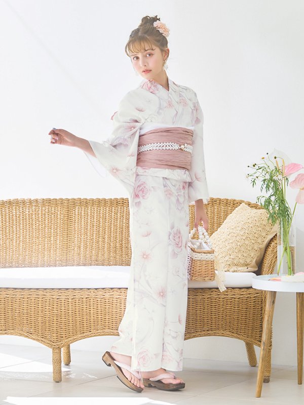 画像13: 【即日発送】アイシーピンクフラワー浴衣【浴衣３点セット 浴衣/帯/下駄】[YMT]