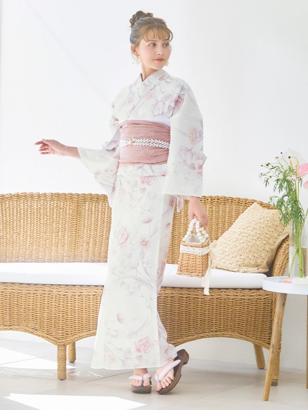 画像16: 【即日発送】アイシーピンクフラワー浴衣【浴衣３点セット 浴衣/帯/下駄】[YMT]