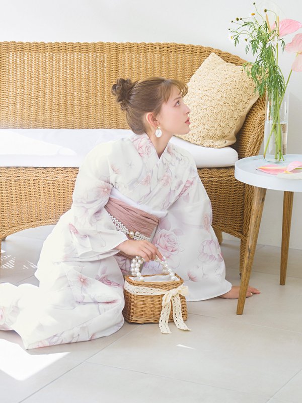 画像5: 【即日発送】アイシーピンクフラワー浴衣【浴衣３点セット 浴衣/帯/下駄】[YMT]