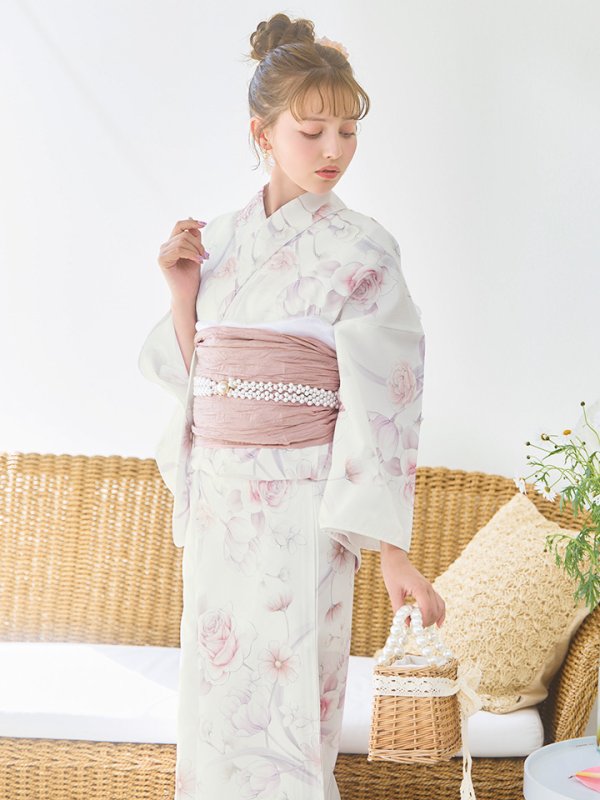 画像8: 【即日発送】アイシーピンクフラワー浴衣【浴衣３点セット 浴衣/帯/下駄】[YMT]