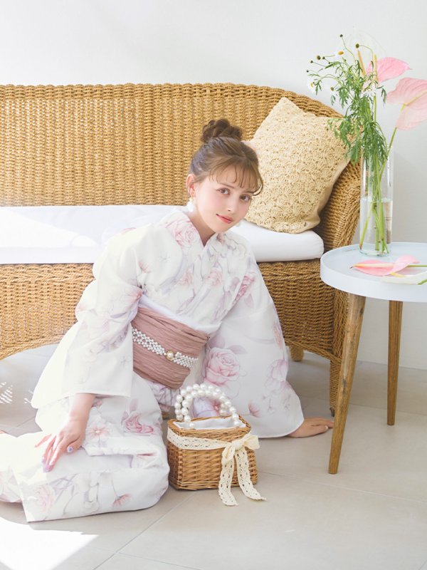 画像9: 【即日発送】アイシーピンクフラワー浴衣【浴衣３点セット 浴衣/帯/下駄】[YMT]