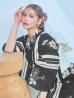 画像14: 【即日発送！】ストライプ×フラワーレトロ浴衣【浴衣３点セット 浴衣/帯/下駄】OBI-hira-100-ok-15-WxW / HIMO-900-yn-5-IV / HEKO-800-sb-5-WH / YA-1027-wk-PL / GETA-02-ok-4-MOC/ [YMT]