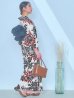 画像14: 【即日発送】ネイビー＆レッドフラワーモダン浴衣【浴衣３点セット 浴衣/帯/下駄】[YMT]