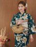 画像7: 【即日発送！】グリーン×牡丹浴衣【浴衣３点セット 浴衣/帯/下駄】[YMT]