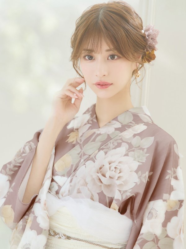 画像16: 【即日発送】ピンクベージュフラワー浴衣【浴衣３点セット 浴衣/帯/下駄】[YMT]