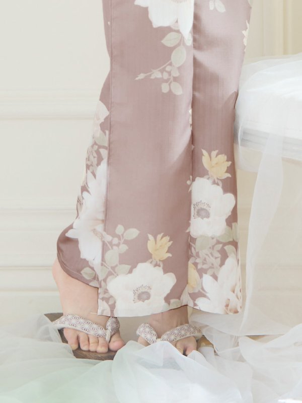画像19: 【即日発送】ピンクベージュフラワー浴衣【浴衣３点セット 浴衣/帯/下駄】[YMT]