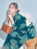 画像1: 【即日発送】エメラルドグリーン×花火浴衣【浴衣３点セット 浴衣/帯/下駄】OBI-siwa-202-ok-5-IV / HIMO-900-yn-7-MOC / HEKO-800-sb-3-BR / YA-1027-wk-IV / GETA-02-ok-4-MOC /[YMT] (1)
