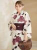 画像12: 【即日発送】パープルレッドダリア柄浴衣【浴衣３点セット 浴衣/帯/下駄】OBI-siwa-202-ok-16-WR / HIMO-902-kj-5-RosePK / HEKO-800-sb-5-WH / YA-1024-wk-BE / GETA-02-ok-8-RoseP/ [YMT]