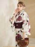 画像6: 【即日発送】パープルレッドダリア柄浴衣【浴衣３点セット 浴衣/帯/下駄】OBI-siwa-202-ok-16-WR / HIMO-902-kj-5-RosePK / HEKO-800-sb-5-WH / YA-1024-wk-BE / GETA-02-ok-8-RoseP/ [YMT]