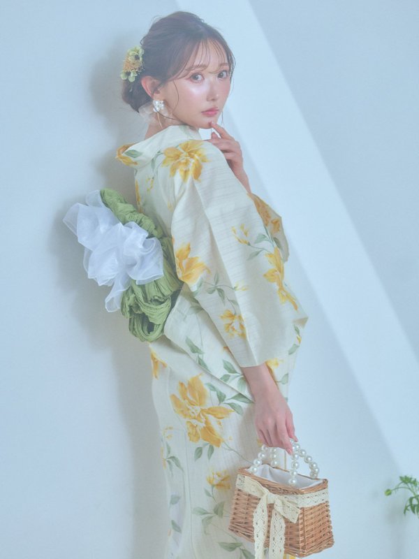 画像13: 【即日発送！】レモンフラワー浴衣【浴衣３点セット 浴衣/帯/下駄】[YMT]