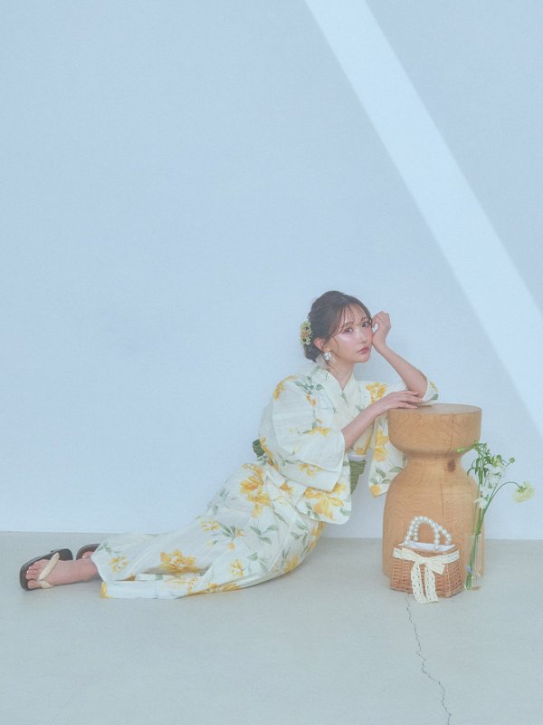 画像14: 【即日発送！】レモンフラワー浴衣【浴衣３点セット 浴衣/帯/下駄】[YMT]