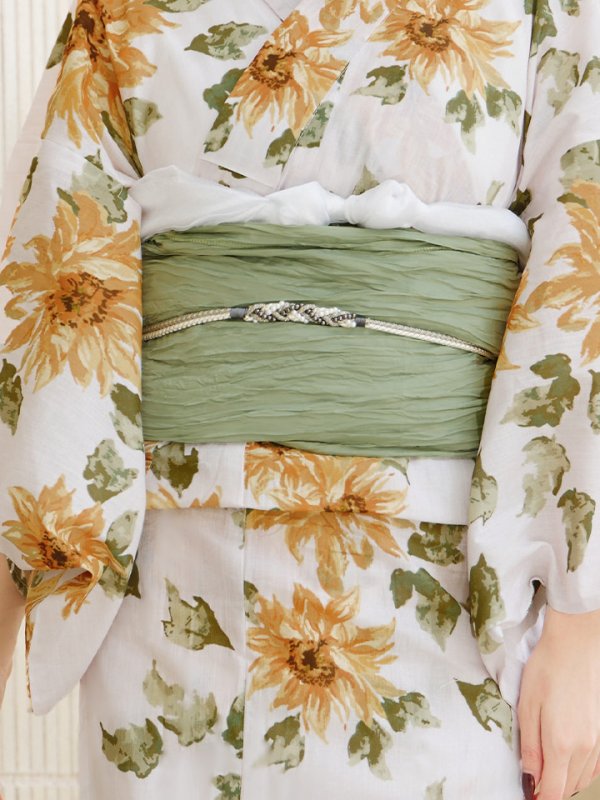 画像14: 【即日発送】水彩向日葵浴衣【浴衣３点セット 浴衣/帯/下駄】[YMT]