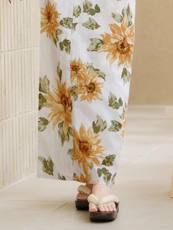 画像15: 【即日発送】水彩向日葵浴衣【浴衣３点セット 浴衣/帯/下駄】[YMT]