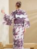 画像13: 白地×ピンクの蓮の花浴衣 OBI-siwa-201-wk-1-LV / HIMO-902-kj-5-RosePK / HEKO-800-sb-5-WH / YA-1027-wk-PL / GETA-02-ok-8-RoseP/ [YMT]