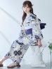 画像3: 【予約 / 5月中旬発送予定】白地に凛と咲くクレマチス柄浴衣 OBI-siwa-201-wk-5-BL / HIMO-902-kj-4-PL / HEKO-800-sb-5-WH / YA-1025-wk-BL / GETA-01-kj-2-BL/ [YMT]