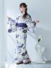 画像7: 【予約 / 5月中旬発送予定】白地に凛と咲くクレマチス柄浴衣 OBI-siwa-201-wk-5-BL / HIMO-902-kj-4-PL / HEKO-800-sb-5-WH / YA-1025-wk-BL / GETA-01-kj-2-BL/ [YMT]