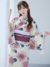 画像2: 【即日発送】はいからピンクの紫陽花浴衣【浴衣３点セット 浴衣/帯/下駄】OBI-siwa-201-wk-4-PL / HIMO-900-yn-8-P / HEKO-800-sb-5-WH / YA-954-kj-P / YA-1017-am-W / GETA-01-kj-7-P / [YMT] (2)