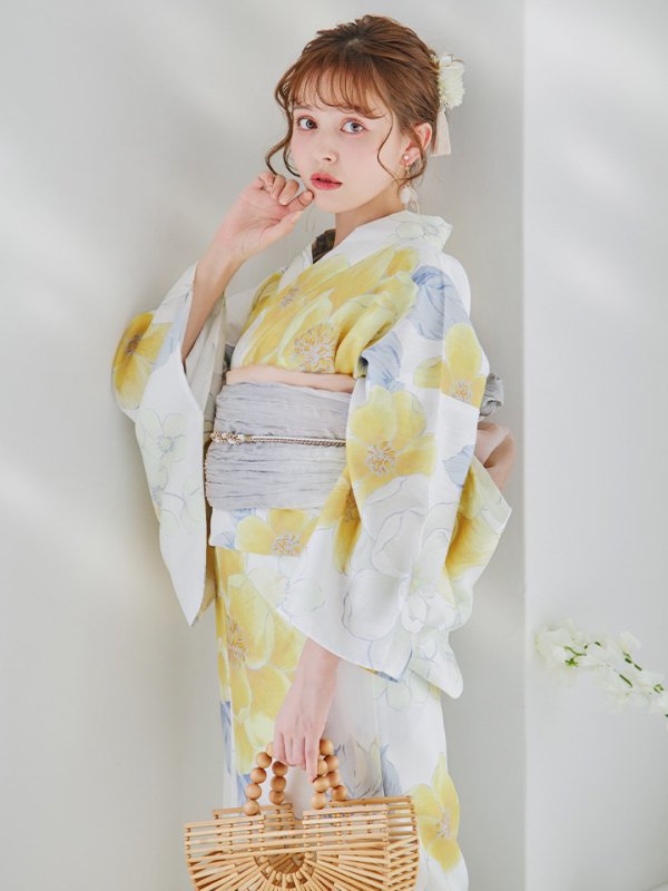 画像7: 【即日発送】ヘルシー油彩牡丹浴衣【浴衣３点セット 浴衣/帯/下駄】[YMT]