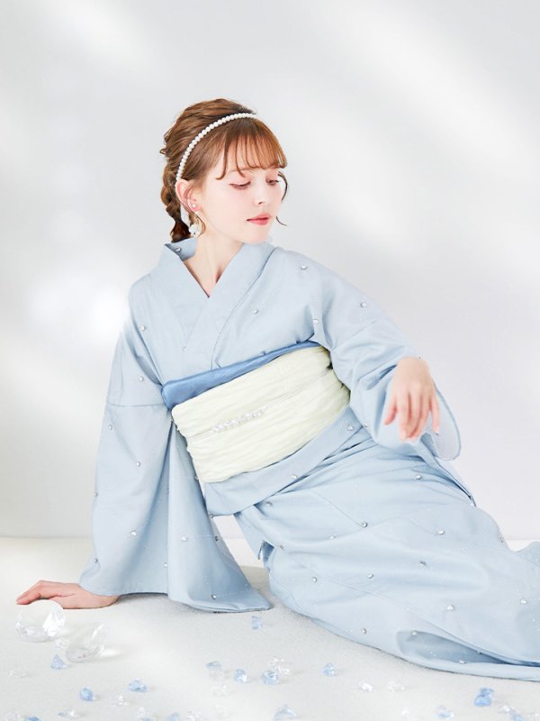 画像17: 【即日発送】アーガイルビジュー浴衣 【浴衣３点セット 浴衣/帯/下駄】[YMT]