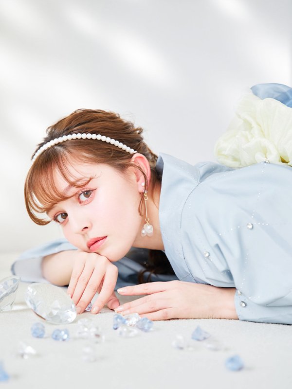画像2: 【予約 / 5月中旬発送予定】アーガイルビジュー浴衣 OBI-siwa-204-wk-12-OW / HIMO-906-yn-PEARL / HEKO-800-sb-8-DusBL / YA-1079-kj-7-W / GETA-01-kj-3-IV/ [yo/YMT]