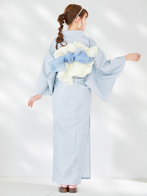 画像22: 【即日発送】アーガイルビジュー浴衣 【浴衣３点セット 浴衣/帯/下駄】[YMT]