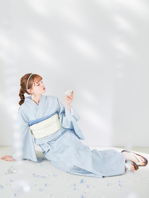 画像13: 【即日発送】アーガイルビジュー浴衣 【浴衣３点セット 浴衣/帯/下駄】[YMT]