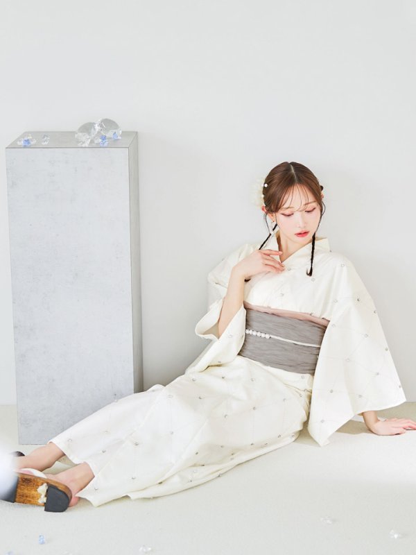 画像35: 【即日発送】アーガイルビジュー浴衣 【浴衣３点セット 浴衣/帯/下駄】[YMT]