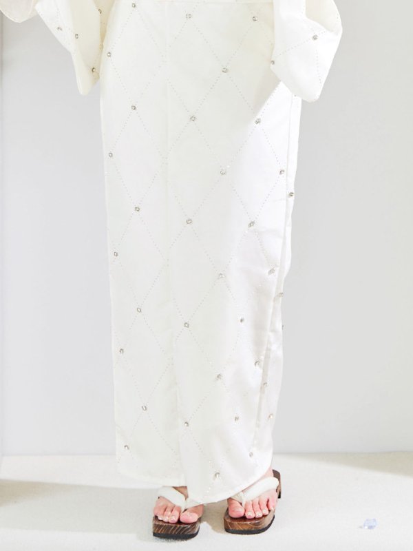 画像41: 【即日発送】アーガイルビジュー浴衣 【浴衣３点セット 浴衣/帯/下駄】[YMT]