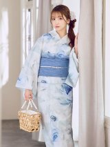 蒼華に咲く牡丹浴衣【浴衣３点セット 浴衣/帯/下駄】[YMT]