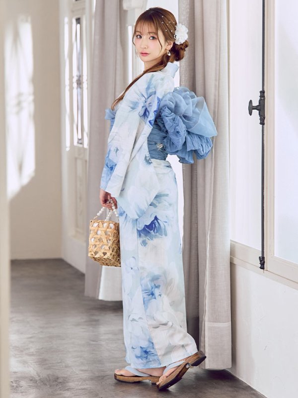 画像17: 蒼華に咲く牡丹浴衣【浴衣３点セット 浴衣/帯/下駄】[YMT]