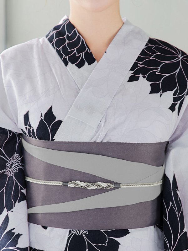 画像17: 【即日発送】モノトーンダリア柄浴衣【浴衣３点セット 浴衣/帯/下駄】[YMT]