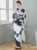 画像4: 【予約 / 5月中旬発送予定】モノトーンダリア柄浴衣 OBI-hira-100-ok-5-GYxSV / HIMO-900-yn-3-GYxGD / YA-73-kn-GY / GETA-01-kj-3-IV/ [y/OF01]