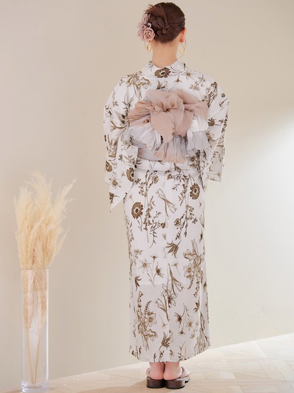 画像17: 【即日発送】アンティーク調ボタニカル浴衣【浴衣３点セット 浴衣/帯/下駄】[YMT]