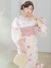 画像3: 【予約 / 5月中旬発送予定】淡色桜花柄浴衣 OBI-siwa-200-kj-8-P / HIMO-900-yn-8-P / HEKO-800-sb-5-W / YA-1079-kj-7-W / GETA-01-kj-7-P/ [/OF01]